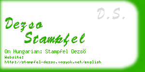 dezso stampfel business card